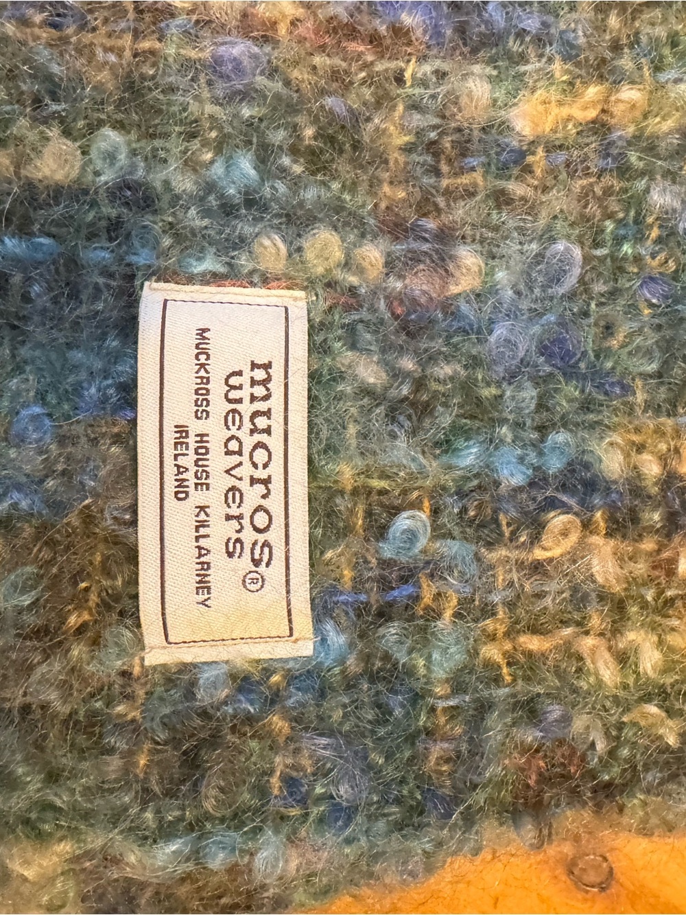 Mucros Weavers Multicolor Wool Blend Scarf - Blue/Green